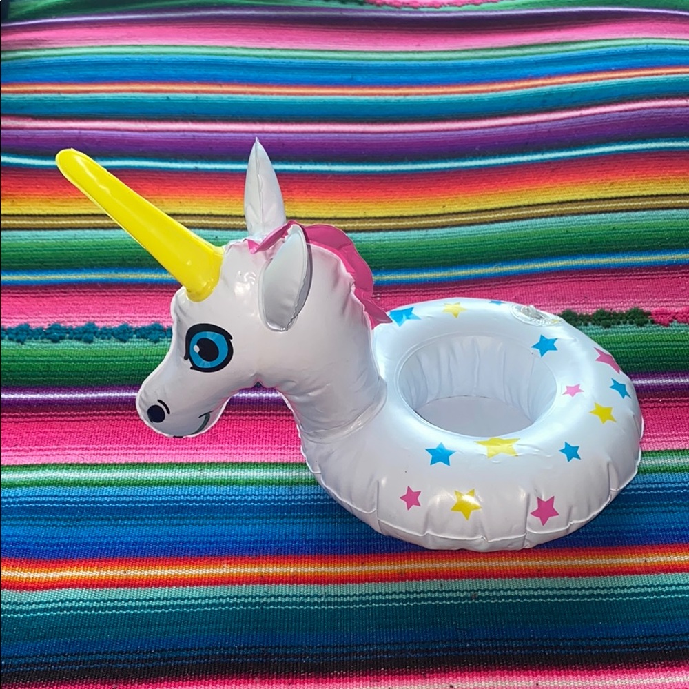 Lot Of 6 Unicorn Inflatable Floating Drink Holder